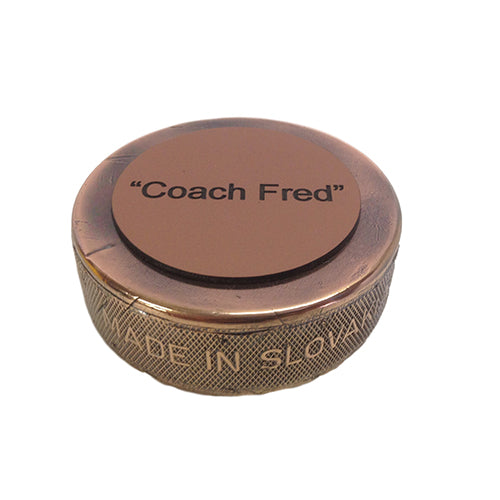 Hockey Puck Bronzed Sports Memoribilia