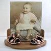 Pair Baby Shoes - Rounded Wood Base + Picture (Style 200)