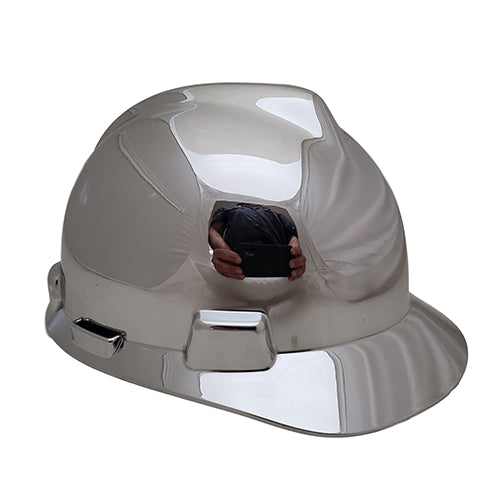 unique corporate award silver plated hard hat
