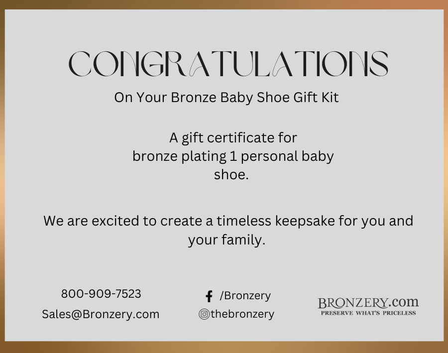 Single Bronze Plated Baby Shoe Gift Package