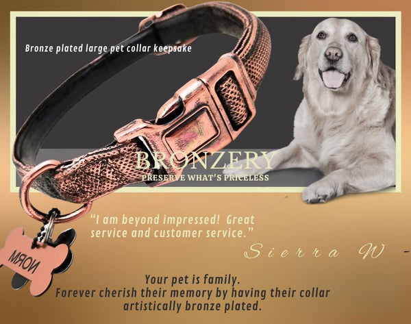 Digital Gift Voucher: Pet Collar-Large-Artistically Bronze Plated Keepsake