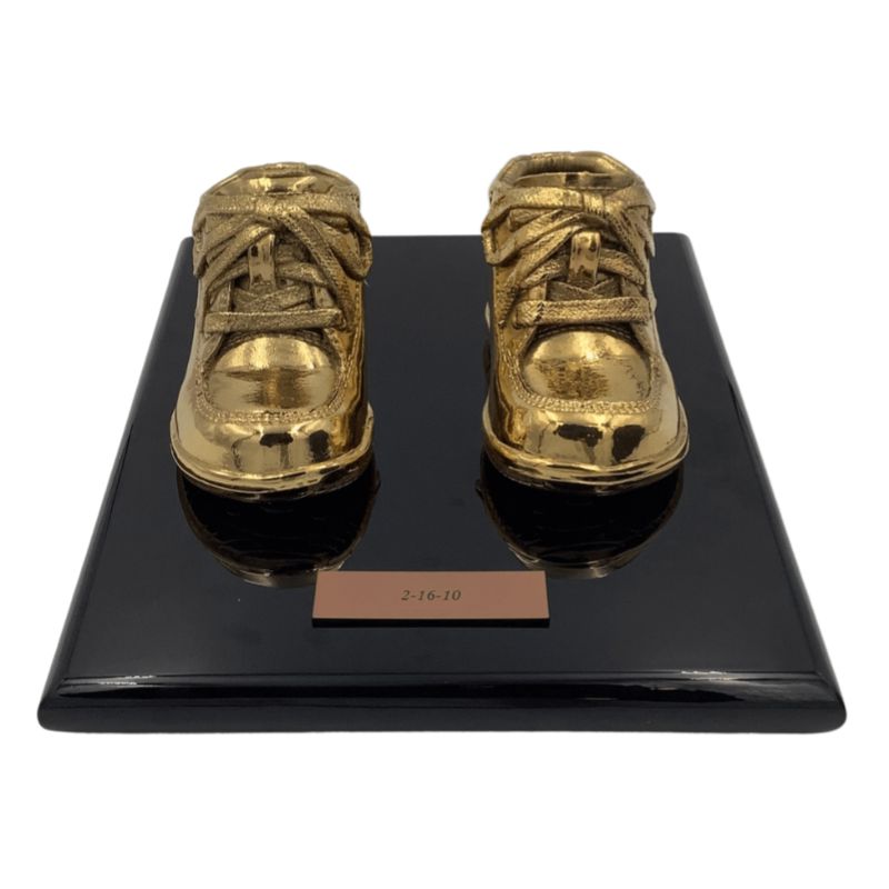 Black and shop gold baby shoes