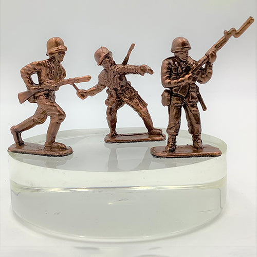 Bronze Plated WWII Plastic Toy Soldiers The Bronzery