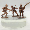 Bronze Plated WWII Plastic Toy Soldiers- 3 Collectible Pieces 1 3/4" Tall