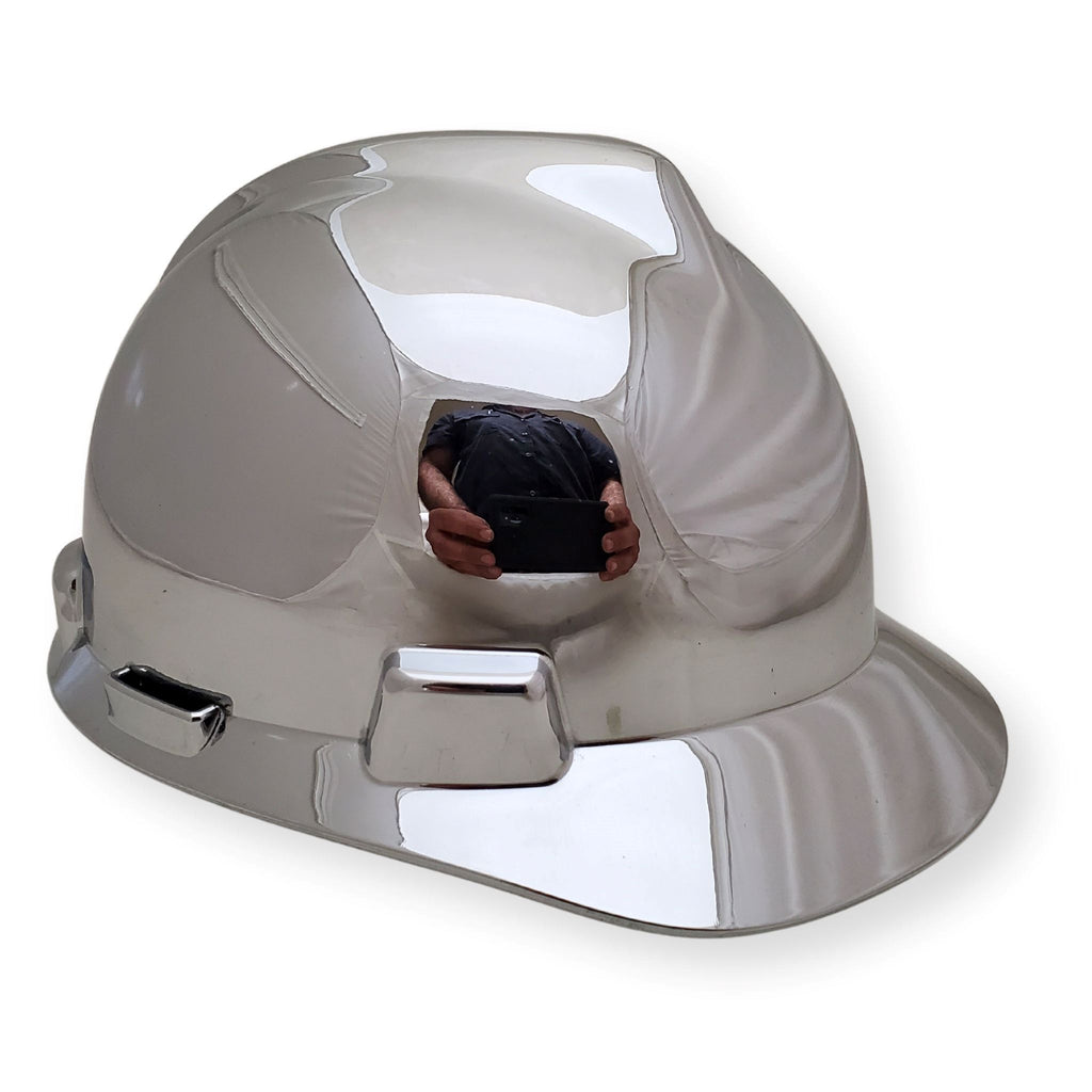 unique corporate award silver plated hard hat
