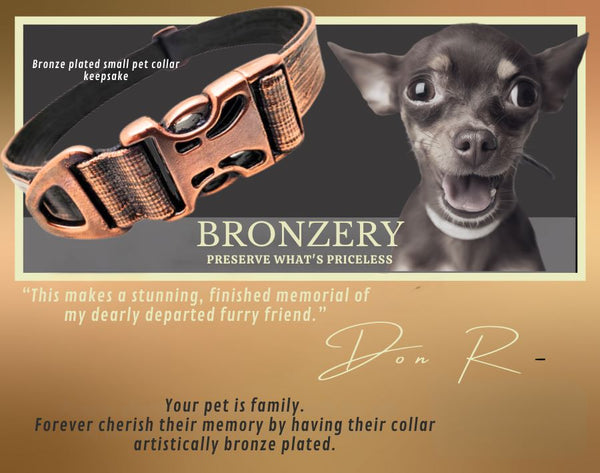 Digital Gift Voucher: Pet Collar-Small-Artistically Bronze Plated Keepsake