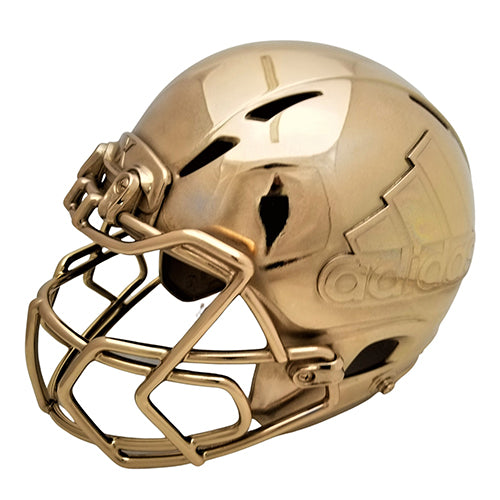 copper football helmet Bronzed Football Helmet-Ultimate in Sports Memoribilia Gold